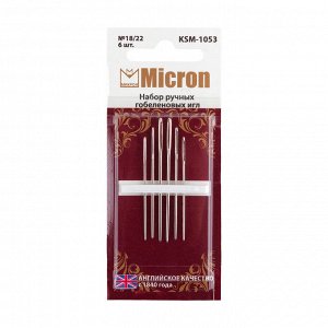 Иглы для шитья ручные "Micron" KSM-1053 набор гобеленовых игл 6 шт. в блистере 18/22