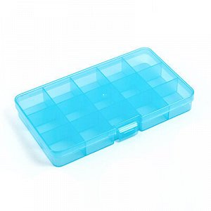 "Gamma" Коробка пластик для шв. принадл. OM-042 пластик 17.7 x 10.2 x 2.3 см голубой\прозрачный