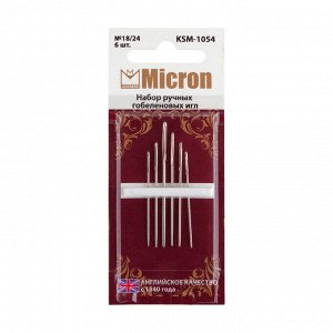 Иглы для шитья ручные "Micron" KSM-1054 набор гобеленовых игл 6 шт. в блистере 18/24