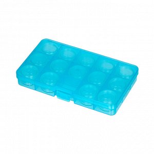 "Gamma" Коробка пластик для шв. принадл. OM-042-110 пластик 17.7 x 10.2 x 2.3 см голубой\прозрачный