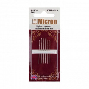 Иглы для шитья ручные "Micron" KSM-1055 набор гобеленовых игл 6 шт. в блистере 24/26