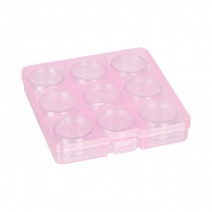 "Gamma" Коробка пластик для шв. принадл. OM-086-057 пластик 13.5 x 13.7 x 2.3 см розовый\прозрачный