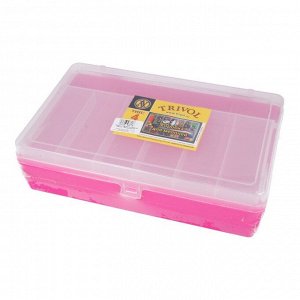 "Тривол" Коробка для мелочей №4 пластик 23.5 x 15 x 6.5 см малиновый
