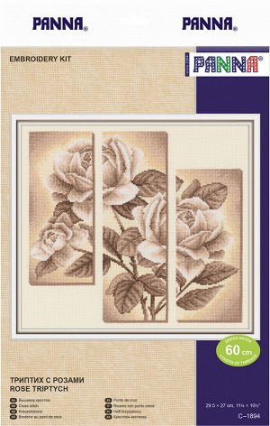 Набор для вышивания "PANNA" C-1894 "Триптих с розами" 29.5 х 27 см