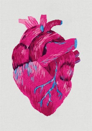 Набор для вышивания "PANNA" "Живая картина" JK-2195 "Анатомическое сердце" 5 х 7.5 см