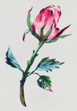 Набор для вышивания "PANNA" "Живая картина" JK-2196 "Розовый бутон" 8 х 5.5 см