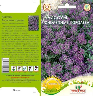 Цветы Алиссум Фиолетовая Королева/Сем Алт/цп 0,1 гр.