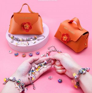 Подарочный набор для создания браслета в сумочке, набор для девочки, радужный