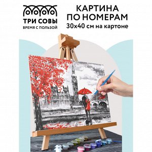 Картина по номерам на картоне ТРИ СОВЫ ""Красный Лондон"", 30*40см, с акриловыми красками и кистями