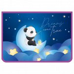 Папка для тетрадей 1 отделение, А4, ArtSpace &quot;&quot;Panda&quot;&quot;, 340*240*40мм, пластик, на молнии