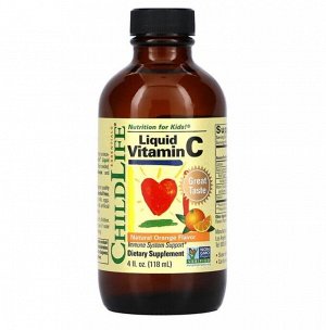 Витамин C в жидкой форме, натуральный апельсиновый вкус, 118,5 мл