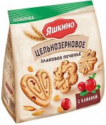 Печенье сахарное Яшкино Злаковое с клюквой 250г