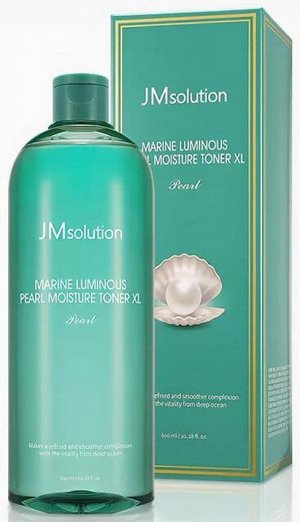 Тонер для лица с экстрактом жемчуга 600мл  JMSOLUTION MARINE LUMINOUS PEARL MOISTURE TONER XL Pearl 600ml