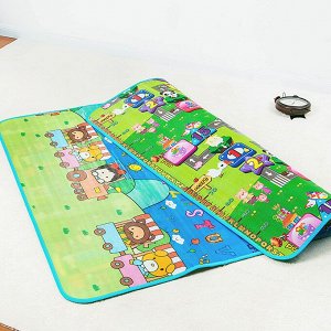ВЫБОР МАМ! Детский игровой коврик для ползания, для манежа, пола, развивающий, складной, двусторонний, не скользящий, водонепроницаемый, не имеет запаха, гипоаллергенный, толщина 5мм,0+, 120*180*0.5см