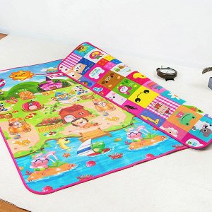 ВЫБОР МАМ! Детский игровой коврик для ползания, для манежа, пола, развивающий, складной, двусторонний, не скользящий, водонепроницаемый, не имеет запаха, гипоаллергенный, толщина 5мм,0+, 120*180*0.5см