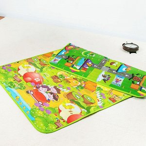 ВЫБОР МАМ! Детский игровой коврик для ползания, для манежа, пола, развивающий, складной, двусторонний, не скользящий, водонепроницаемый, не имеет запаха, гипоаллергенный, толщина 5мм,0+, 120*180*0.5см
