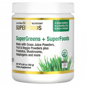 California Gold Nutrition, SUPERFOODS, суперзелень и суперфуды, 182 г (6,42 унции)