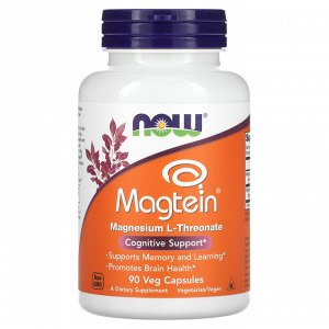 NOW Foods, Magtein®, L-треонат магния, 90 растительных капсул