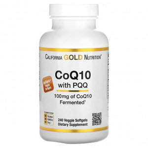 California Gold Nutrition, коэнзим Q10, 100 мг, пирролохинолинхинон, 10 мг, 240 растительных капсул