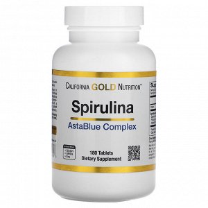 California Gold Nutrition, Spirulina AstaBlue, 180 таблеток