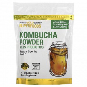 California Gold Nutrition, SUPERFOODS - порошок чайного гриба с пробиотиками, 160 г (5,64 унции)