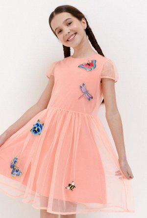Нарядное платье для девочки цвет персик Acoola 134-152рост 
