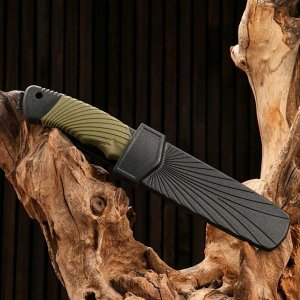 Нож тактический "Альфа" 23,3см, клинок 110мм/3мм, шкуросъемный, зеленый