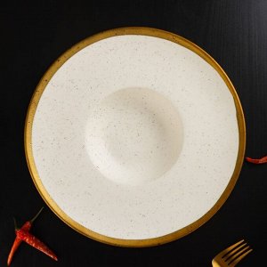 Тарелка фарфоровая для пасты Magistro Poursephona, 280 мл, d=29,4 см, цвет бежевый