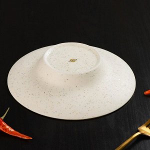 Тарелка фарфоровая для пасты Magistro Poursephona, 140 мл, d=21 см, цвет бежевый