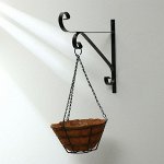 Кашпо подвесное, d = 25 см, металл, с вкладышем из коковиты, «Усечённый конус»