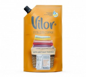 Гель для стирки Vilor для цветных тканей, 1 л, пакет