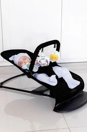 Детский шезлонг Amarobaby, Baby time, черный
