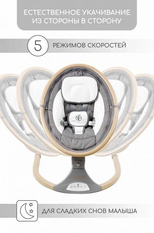 Электронные качели детские AMAROBABY ERGO SWING, серый