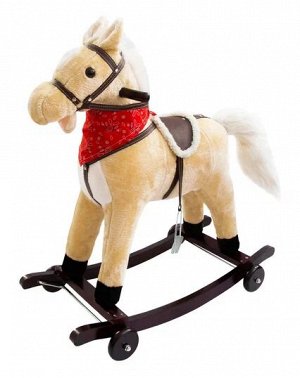 Лошадка каталка-качалка AMAROBABY (West), с колесами, бежевый, 69.5x28.5x74 см.