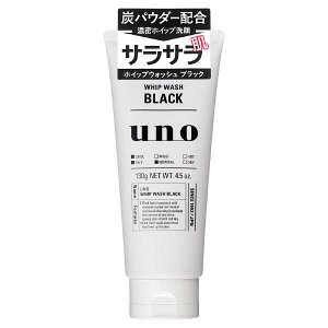 449675 "SHISEIDO" "UNO" Освежающая чёрная мужская пенка для умывания на основе натуральной глины с древесным углём и цитрусовым ароматом,130 гр. 1/36