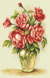 "Ваза красных роз" набор для выкладывания стразами