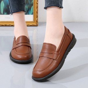 Кожаные женские мокасины