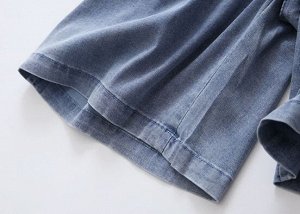 Шорты из легкой джинсы на резинке, синий