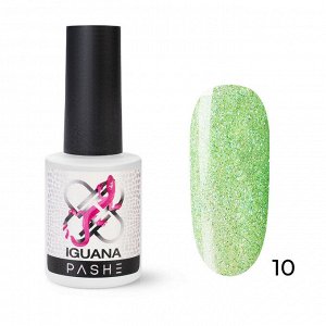 Гель-лак хамелеон со светоотражающими частицами Iguana №010 Зеленый, PASHE