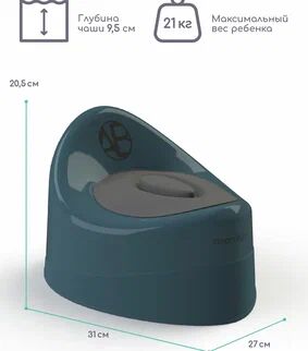 Горшок детский с крышкой  AMAROBABY Fort, бирюзовый