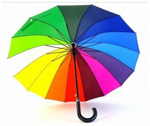 Зонт-трость радужный полуавтомат, d 120 см