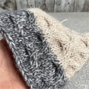 Пряжа для вязания 100 гр, Polifemo шнурок 50% хлопок 30% меринос 7% бэби альпака 13% полиамид 180м/100г Белый/серый