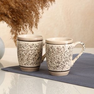 Чайный набор "Капучино", керамика, серый, 2 предмета, 300 мл, Иран