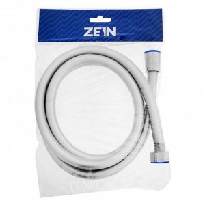 Душевой шланг ZEIN Z31PS, 150 см, гайки стальные, латунная втулка, силикон, серебристый