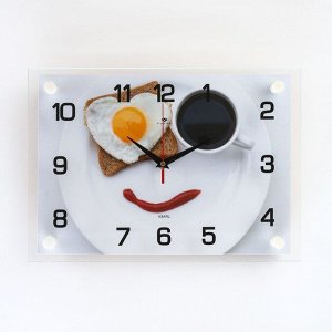 Часы настенные, серия: Кухня, "Завтрак", плавный ход, 25 х 35 см