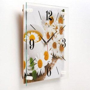 Часы настенные, серия: Цветы, "Ромашковый чай", 35х35  см
