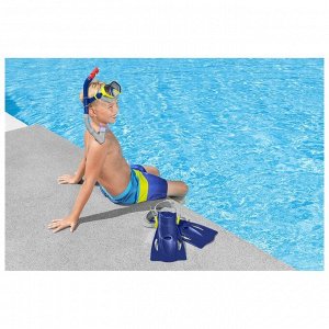 Bestway Набор для плавания Crusader Snorkel Set (маска,трубка,ласты) от 7 лет, цвета микс 25046