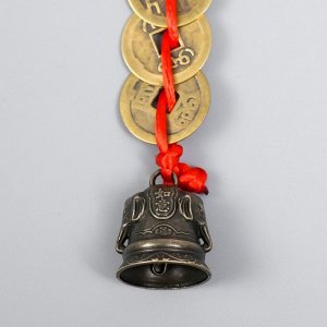 Колокольчик металл "Головы слонов" 5 монет, 1 колокол 14,5х2,5 см