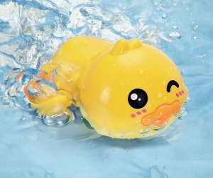 Игрушка для ванной, уточка для купания, заводной механизм, цвет желтый