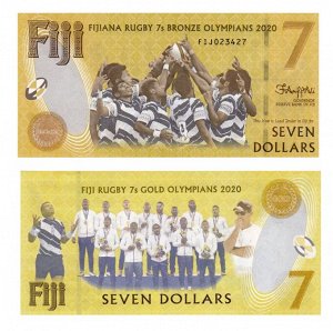 К33 Фиджи - 7 долларов 2020 (2022) памятная "Бронза и золото Регби олимпиада Токио 2021"